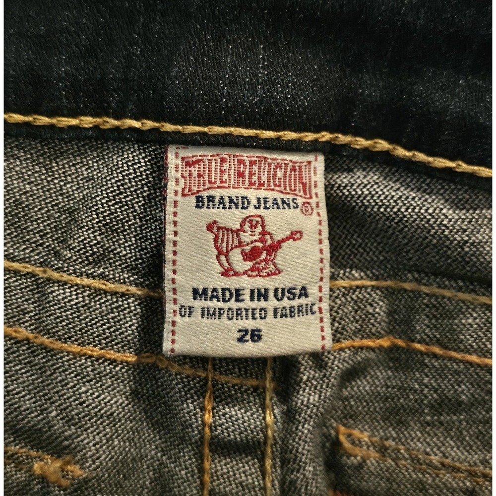 VTG TRUE RELIGION JEANS WOMENS 26 JOEY TWISTED SEAM FLARE LEG LOW RISE USA Y2K - Picture 3 of 4